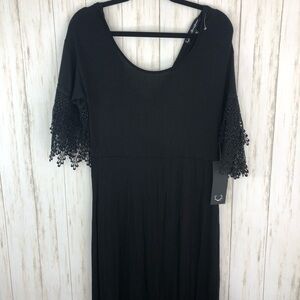 For Love and Lemons NWT maxi black crochet dress